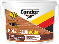 Защитно-декоративный состав CONDOR Holz Lazur Aqua (2.5кг, белый) - 