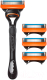 Бритвенный станок Gillette Fusion Бритва с кассетой+Сменные кассеты для бритья (4шт) - 