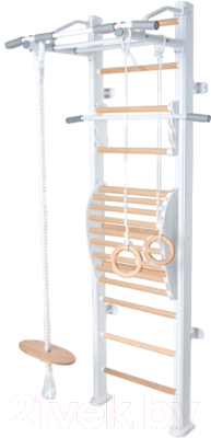 Детский спортивный комплекс Perfetto Sport Scala In Legno 1 Bianco-naturale / PS-115