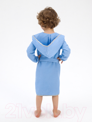 Халат детский Amarobaby Waffle с капюшоном / AB-OD22-WAF2502/19-98 (голубой, р. 98)