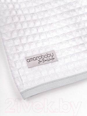 Халат детский Amarobaby Waffle с капюшоном / AB-OD22-WAF2502/00-110 (белый, р. 110-116)