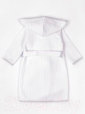 Халат детский Amarobaby Waffle с капюшоном / AB-OD22-WAF2502/00-110 (белый, р. 110-116)