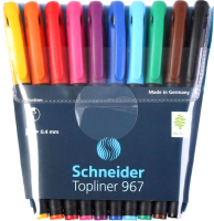Набор капиллярных ручек Schneider Topliner 967 / 196790 (10цв) - 