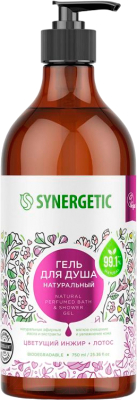 Гель для душа Synergetic Натуральный Биоразлагаемый Цветущий инжир и лотос (750мл)