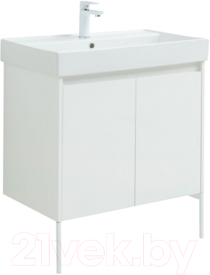 Тумба с умывальником Aquanet Nova Lite 75 / 302526 (белый глянец)