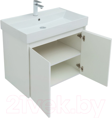 Тумба с умывальником Aquanet Nova Lite 75 / 302526 (белый глянец)