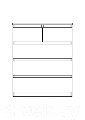 Комод Mio Tesoro Мальта 5 ящиков 80x99 2.05.02.080.5 (дуб венге)
