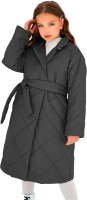 Пальто детское Amarobaby Pretty / AB-OD23-PRETTY29/10-146 (графит, р.146-152) - 