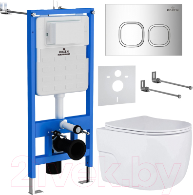 Унитаз подвесной с инсталляцией Roxen StounFix Slim 551921