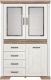 Шкаф с витриной Black Red White Marselle REG2W1D4S (ясень снежный/дуб сонома темный) - 