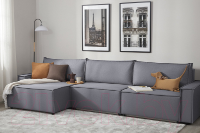 Диван угловой Mio Tesoro Дюссельдорф 293 1.5ек-1.5ек-1.5пф (1173 Savanna Plus Grafit)