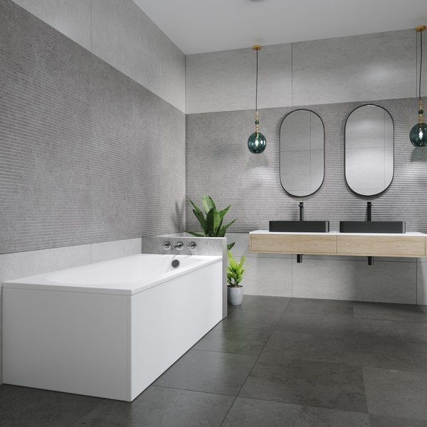 Ванна акриловая Lauter Haven 150 / 21202005 (с ножками, серым подголовником и белым лиц.экраном)