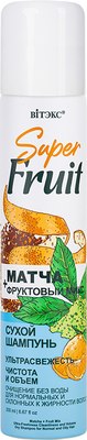 Сухой шампунь для волос Витэкс SuperFRUIT Матча+Фруктовый микс Ультра свежесть Чистота и объем (200мл) - 